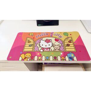 Vibrant Rainbow Kitty Desk Pad, Waterproof Extended Gaming Mat